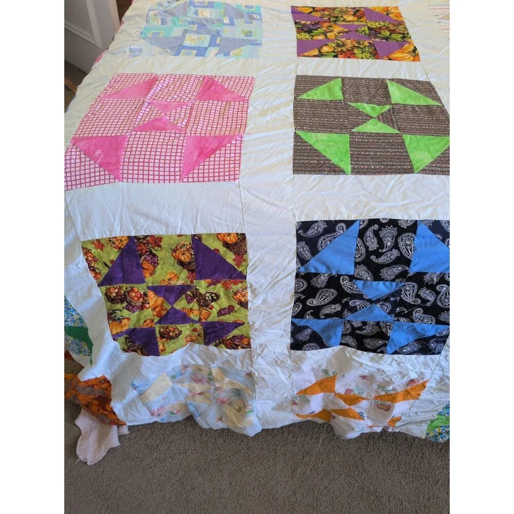 Vintage 50's windmill quilt top Vintage Cotton Fabrics 92 
